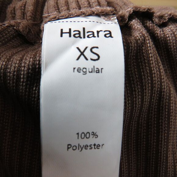 Halara Acorn Brown Corduroy Pleated Zip Up Pants With Pockets Size XS - Picture 8 of 9